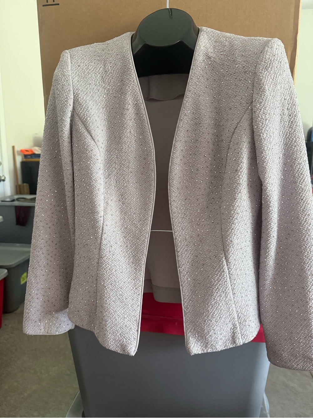 Elegant Womens Open-Front Lavender Pebbled Jacket mp78
